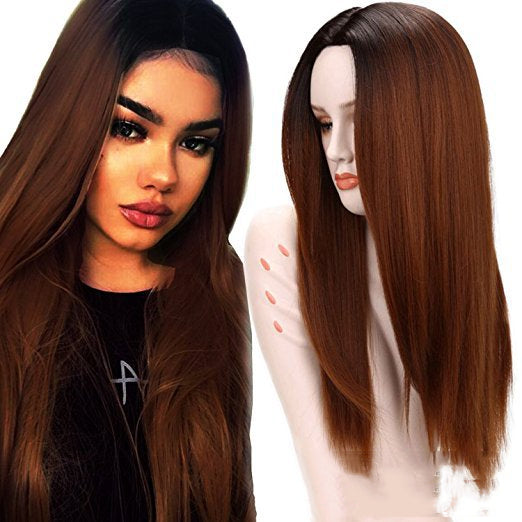 Cheveux ronds et grands teints de scalp, longs et droits