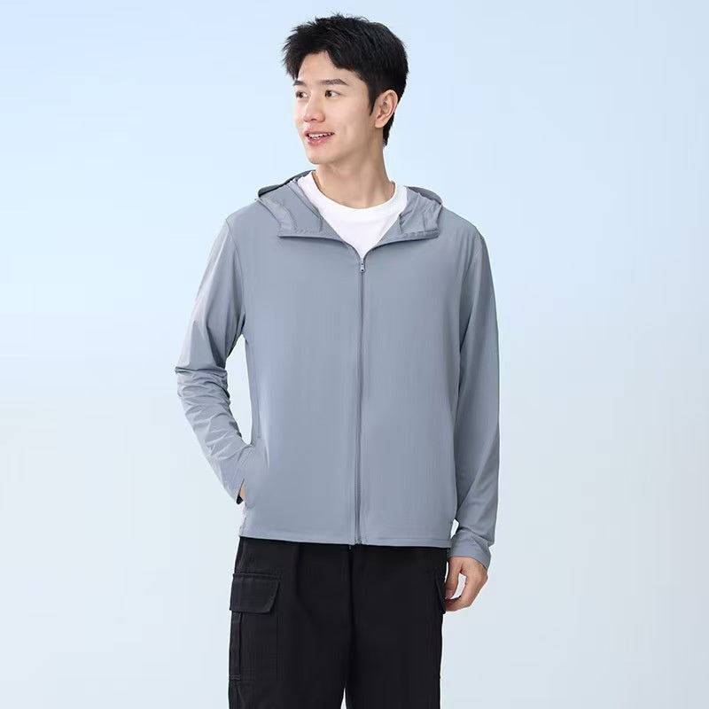 Ice Silk Sun Protective Top Mens Veste avec une preuve UV brim et respirant