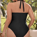Arrivée Femmes Plus-taille Halter-neck Solid-color Sexy Bodycon Maillot de bain