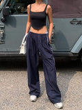 L'été des femmes arrivée Unique cordon latéral Casual élastique taille multi couleur pantalons longs