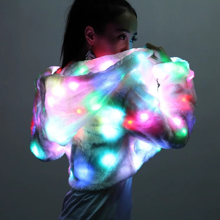 Manteau de fausse fourrure LED