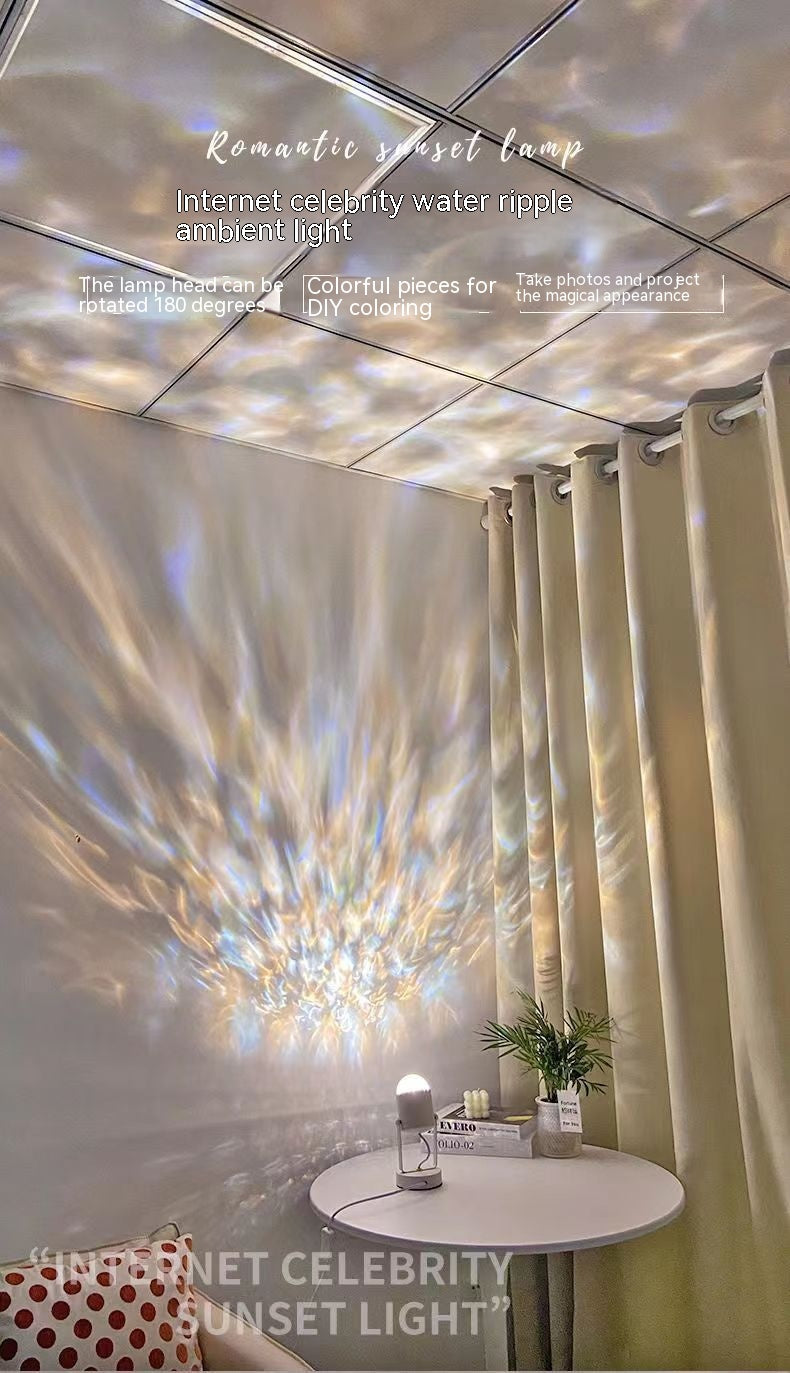 Lampe de table dynamique d'ambiance d'eau Ripple lumière et atmosphère ombre