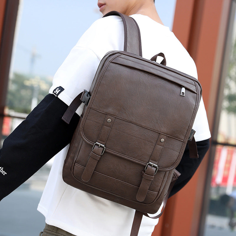 Sac à dos en cuir pour hommes du lycée