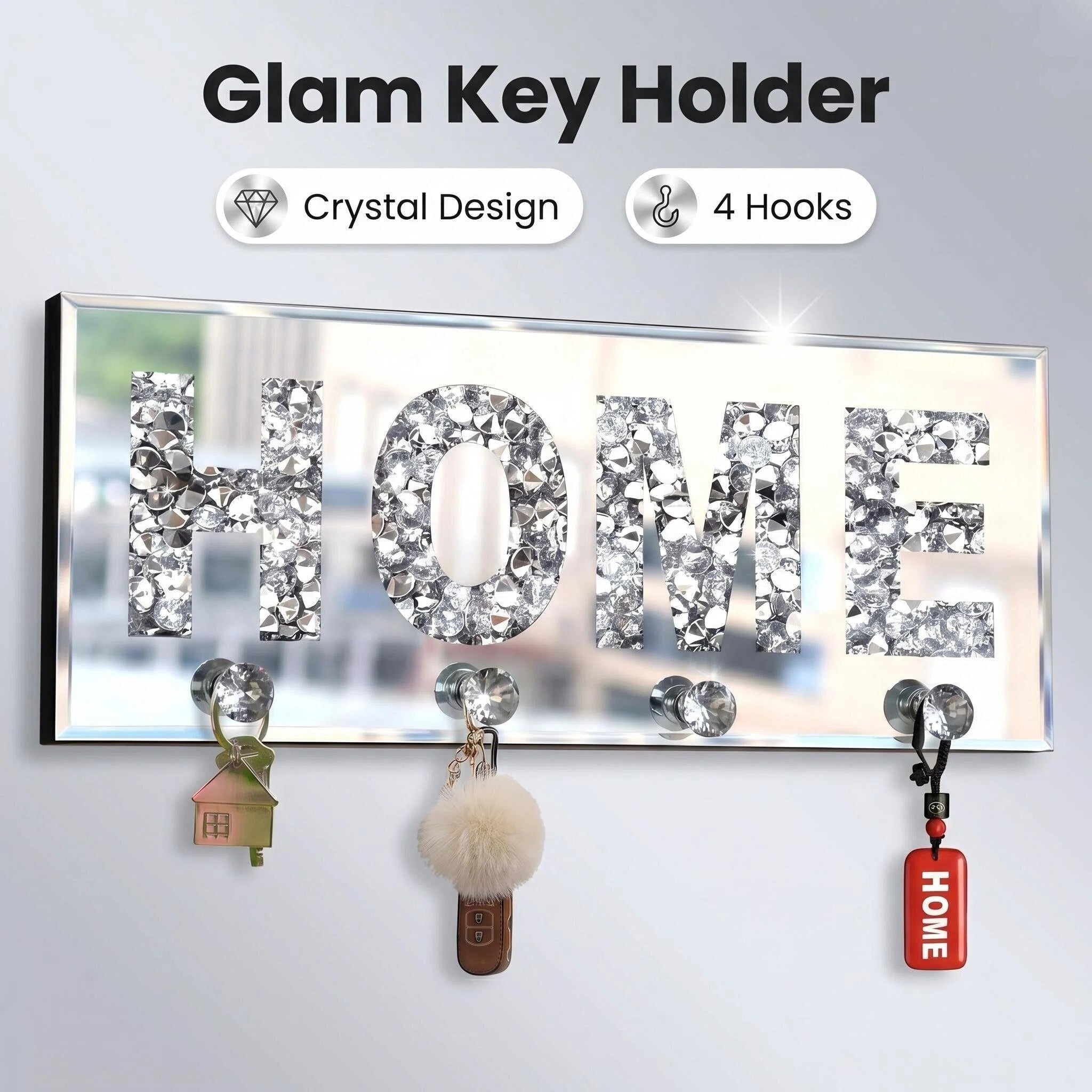 Crush Diamond Mirrored ACCUEIL Lettre Plaque Signe pour décoration murale