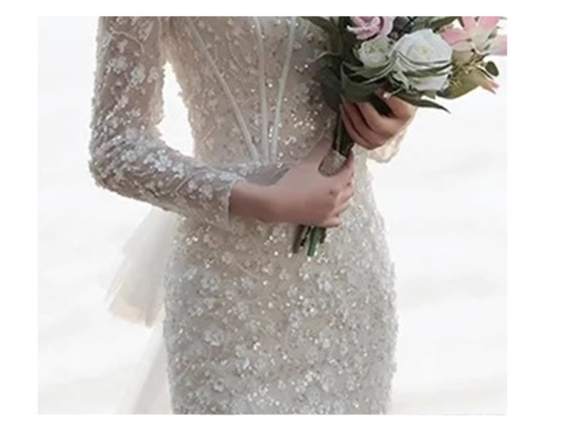 Robe de mariée légère en queue de poisson de style français