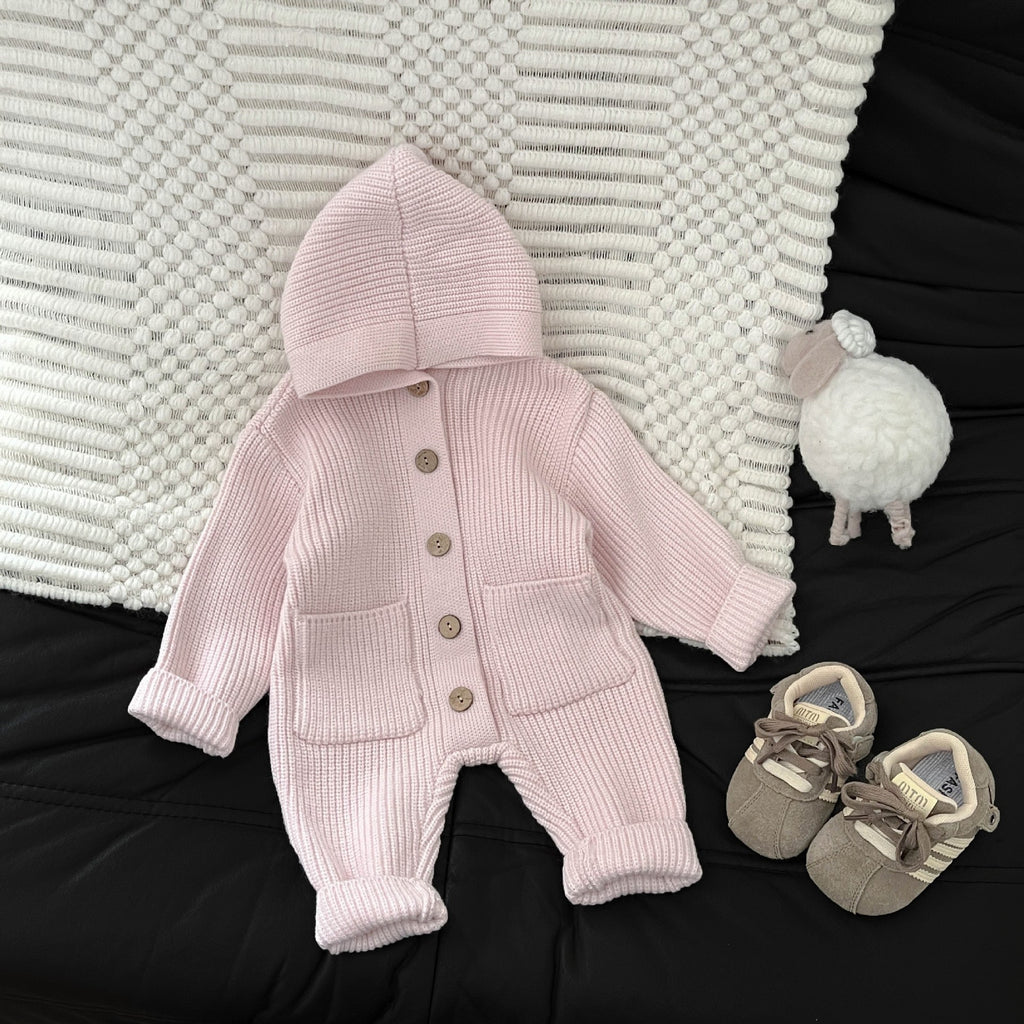 Bodysuit bébé Laine tricotée chaude Romper longue couture vêtements bébé