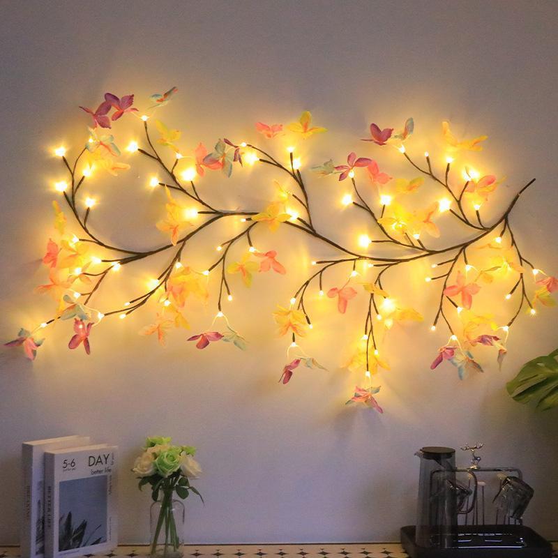 LED Rattan Lampe Noël Décoration intérieure de mur Simulation Branche Lumière