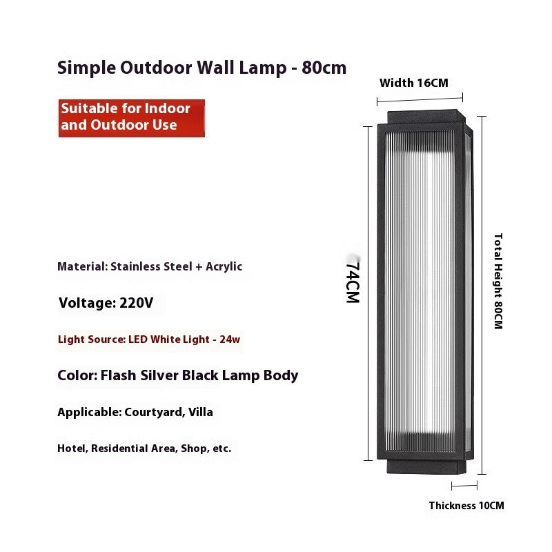 Lampe murale extérieure étanche en acier inoxydable