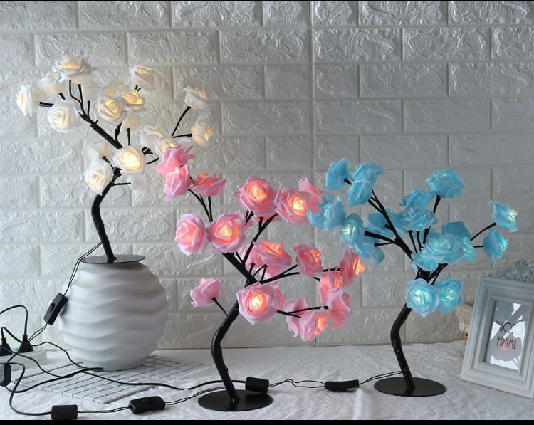 Lampe à arbre LED Rose Petit arbre lampe de modélisation lampe de table