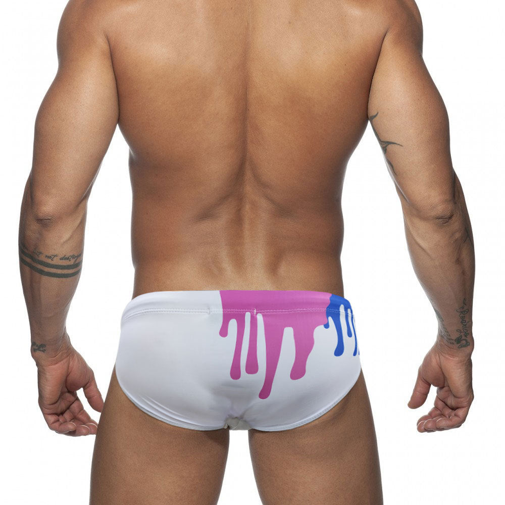Slips de bain de tasse à ruban imprimé couleur sexy