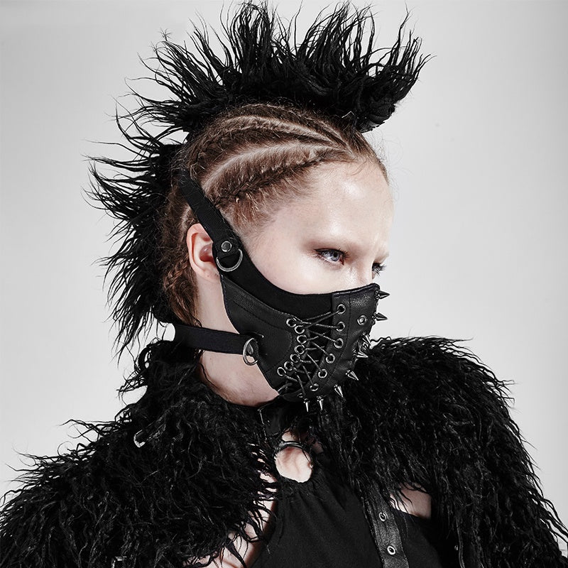 Rock Field CS Spike Unisex Punk Rope Masque en cuir