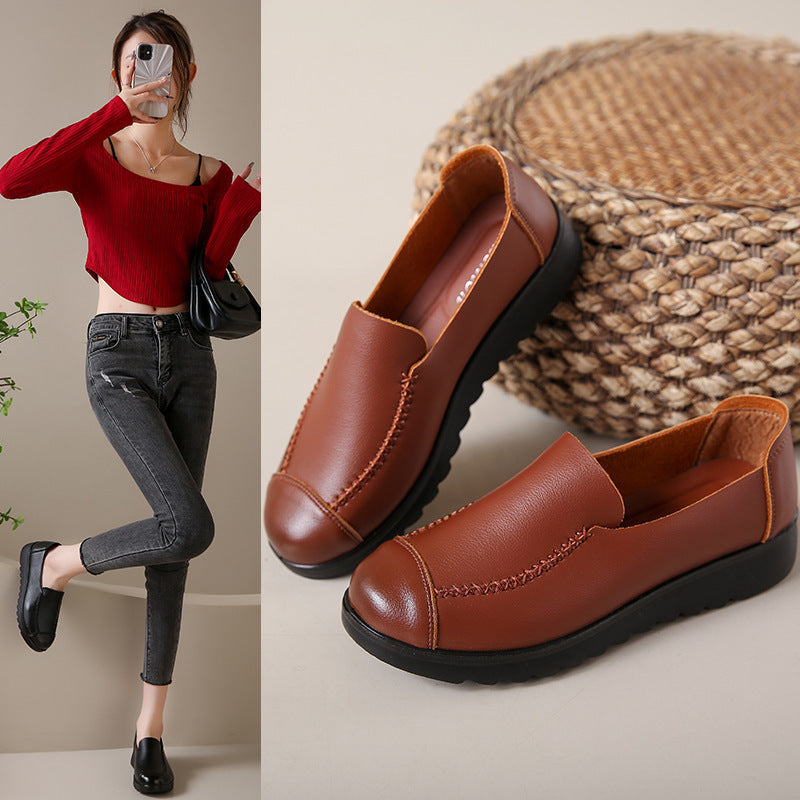 Arrivée d'été Mamans Chaussures Soft-soled et confortable travail cuir