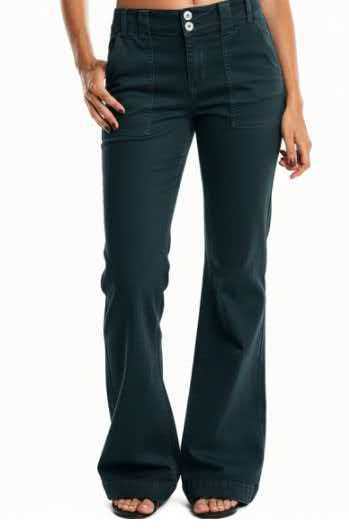 Pantalon de coton à lames élastiques en poche pour femmes à vente chaude