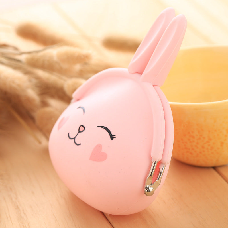 Cartoon gel de silice zéro sac à main Coréen adorable lapin zéro sac à main bonbons couleur sac à clé