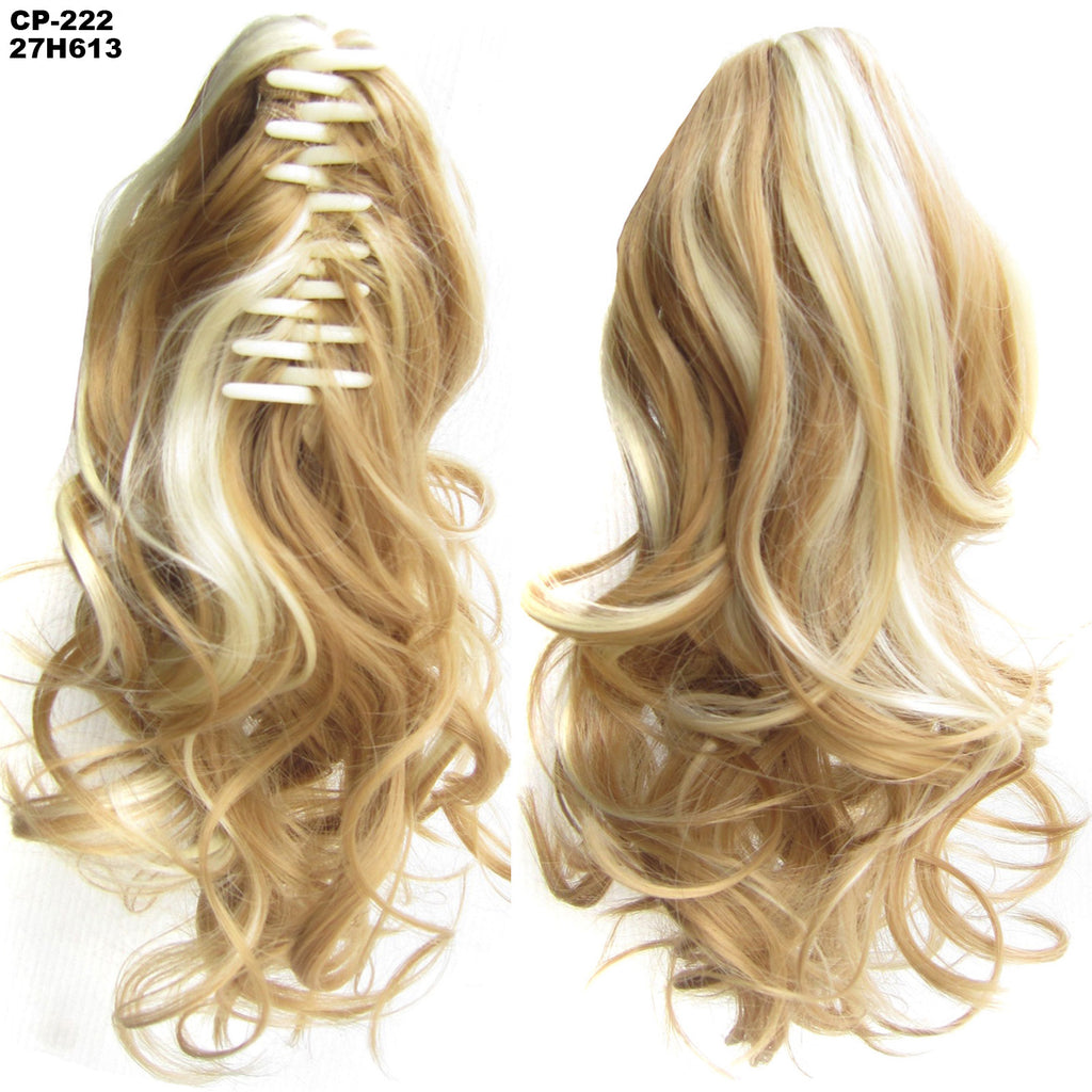 Long Wave Ponytail Wrap autour de Ponytail Clip dans les cheveux Headwear Gris Coiffure Exten naturel