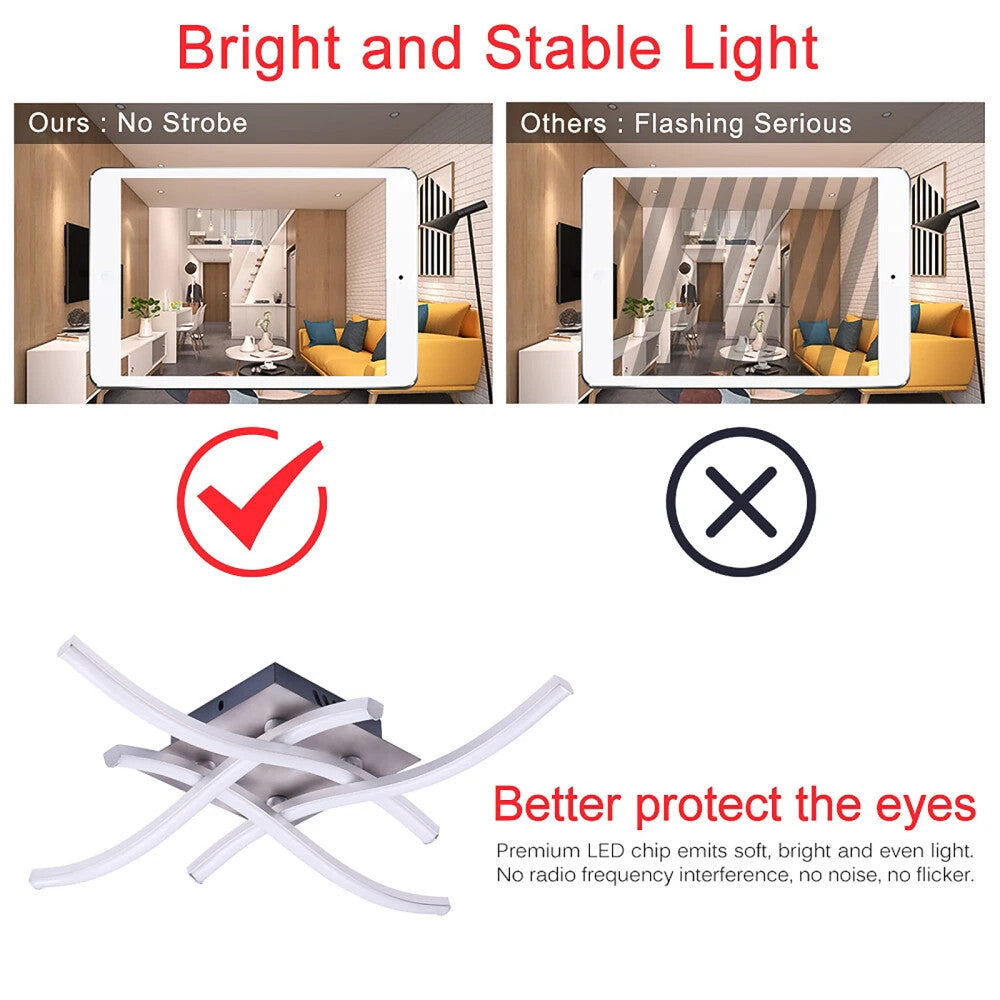 Amplificateur de plafond à LED dimmable avec télécommande Amplificateurs de plafond courbés Fixation LED
