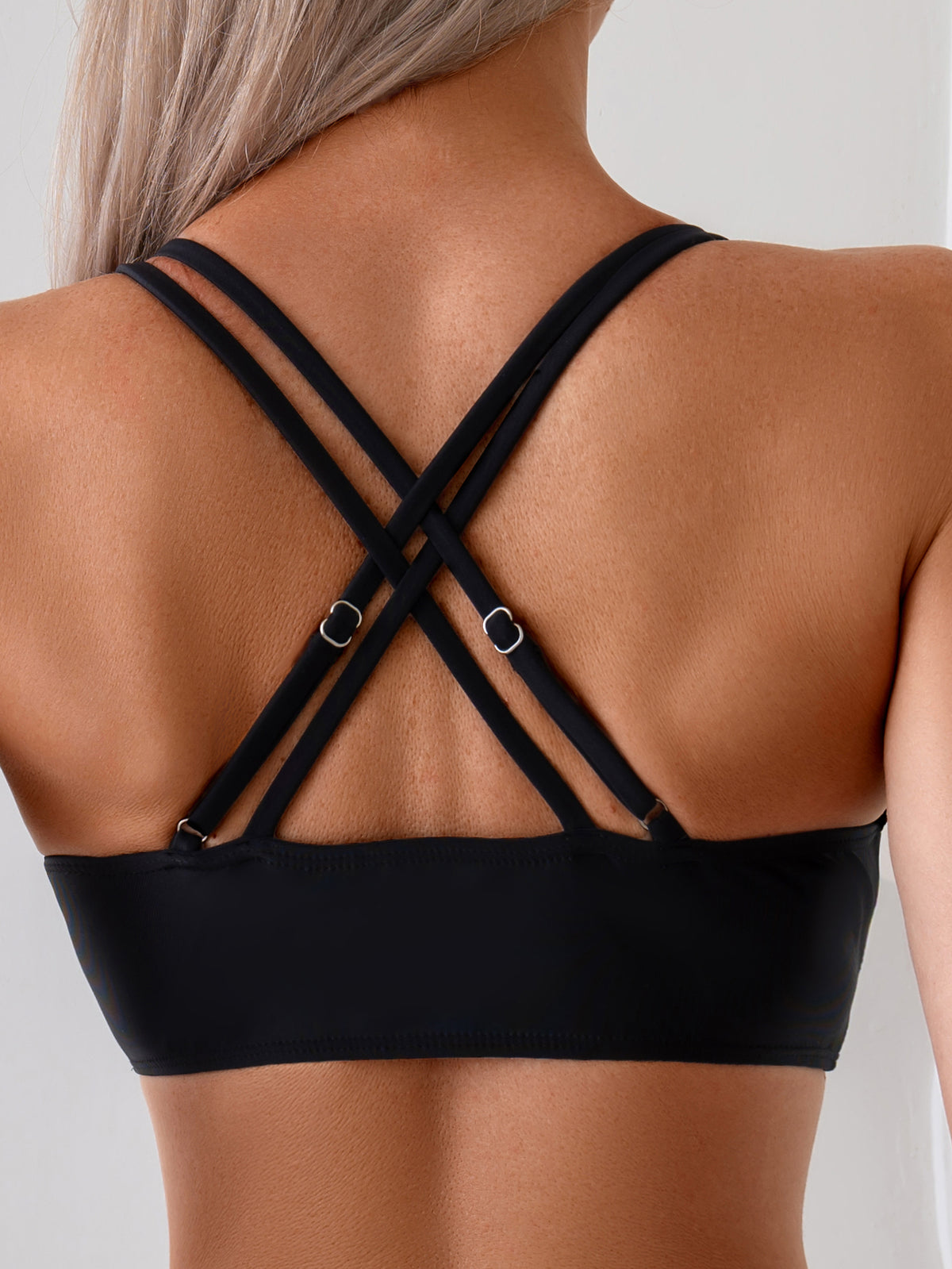 Ensemble de bikini double bracelet noir pour femmes