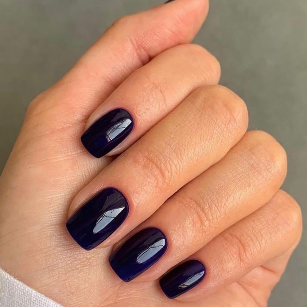 Stickers Nail Minimaliste à Carré Court pour Femmes Faux Nail
