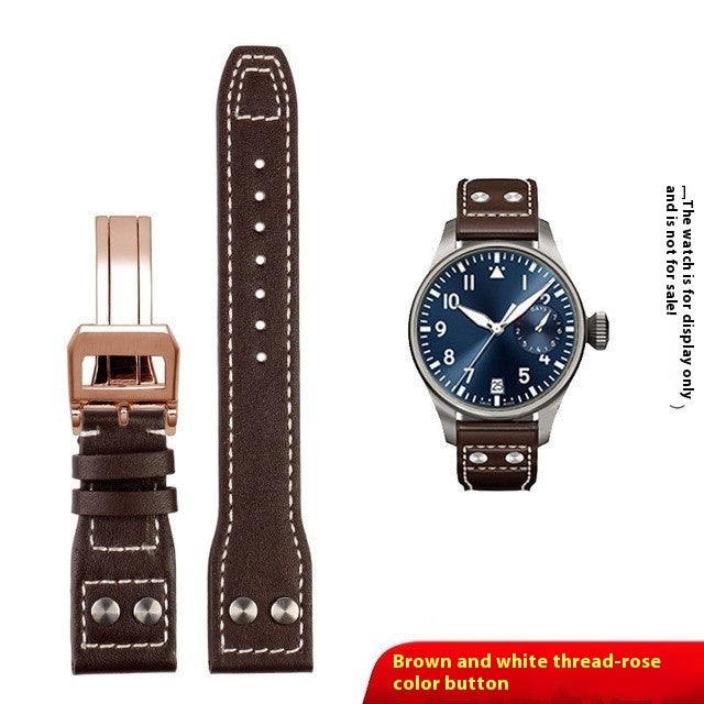 Bracelet de montre en cuir véritable Jet de feu portugais