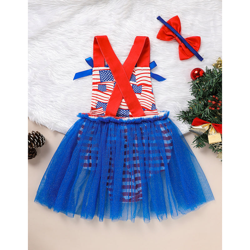 Baby's Independence Day Style Flag Pattern Triangle Bodysuit