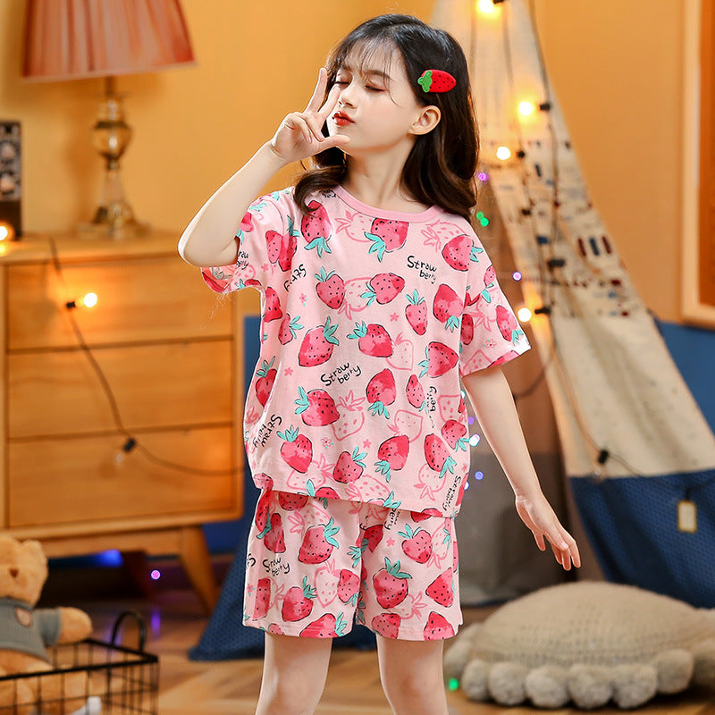 Vêtements de maison à manches courtes d'été pour enfants