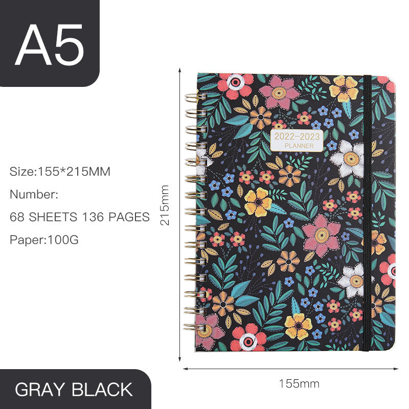 Calendrier annuel A5 Coil Notebook Livre anglais