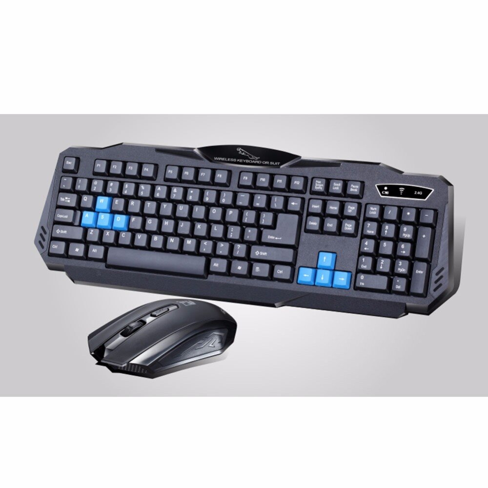 1 Ensemble de mode durable coloré ergonomique conçu sans fil noir souris de clavier Combo