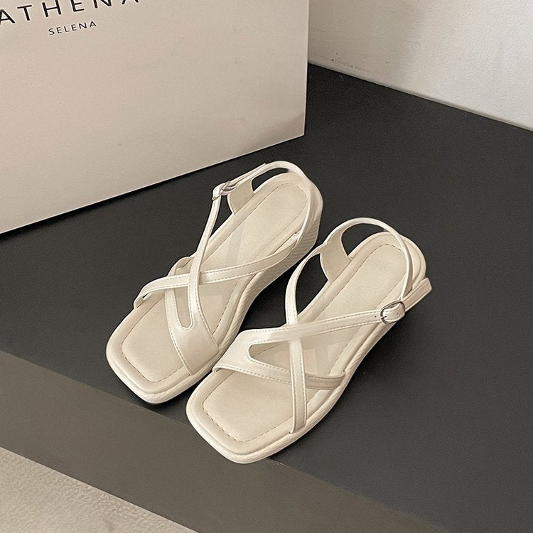Sangle d'été pour femmes Crisscross Sandales de haies ouvertes