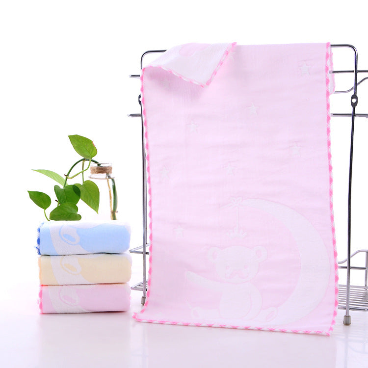 Pure coton Cartoon Jacquard Baby Visage Serviette
