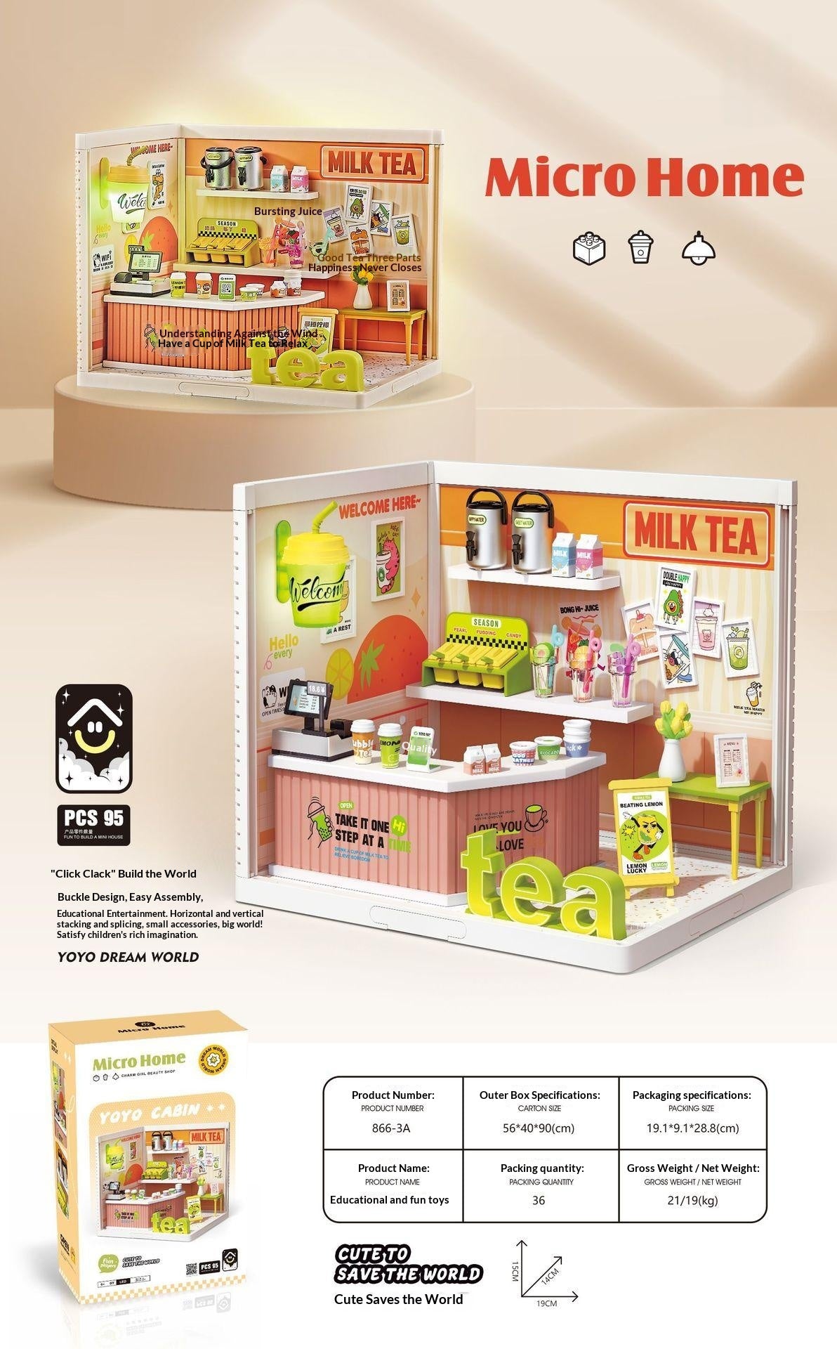 Bricolage Miniature artisanale Scène Cottage Toy Store Pièce d'affichage