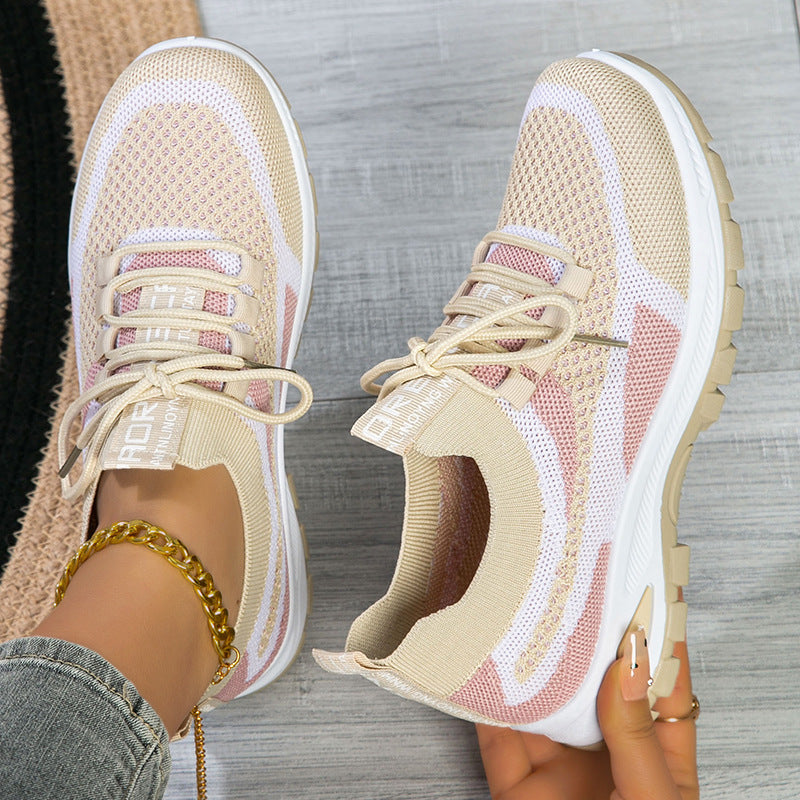 Femmes Sporty Flyknit Mesh Chaussures Low-cut léger Casual et polyvalent