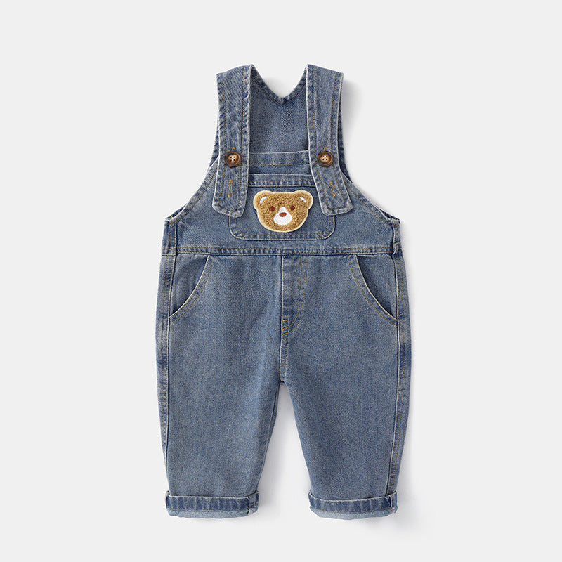 Survêtements en denim pour bébé imprimés rétro-causés