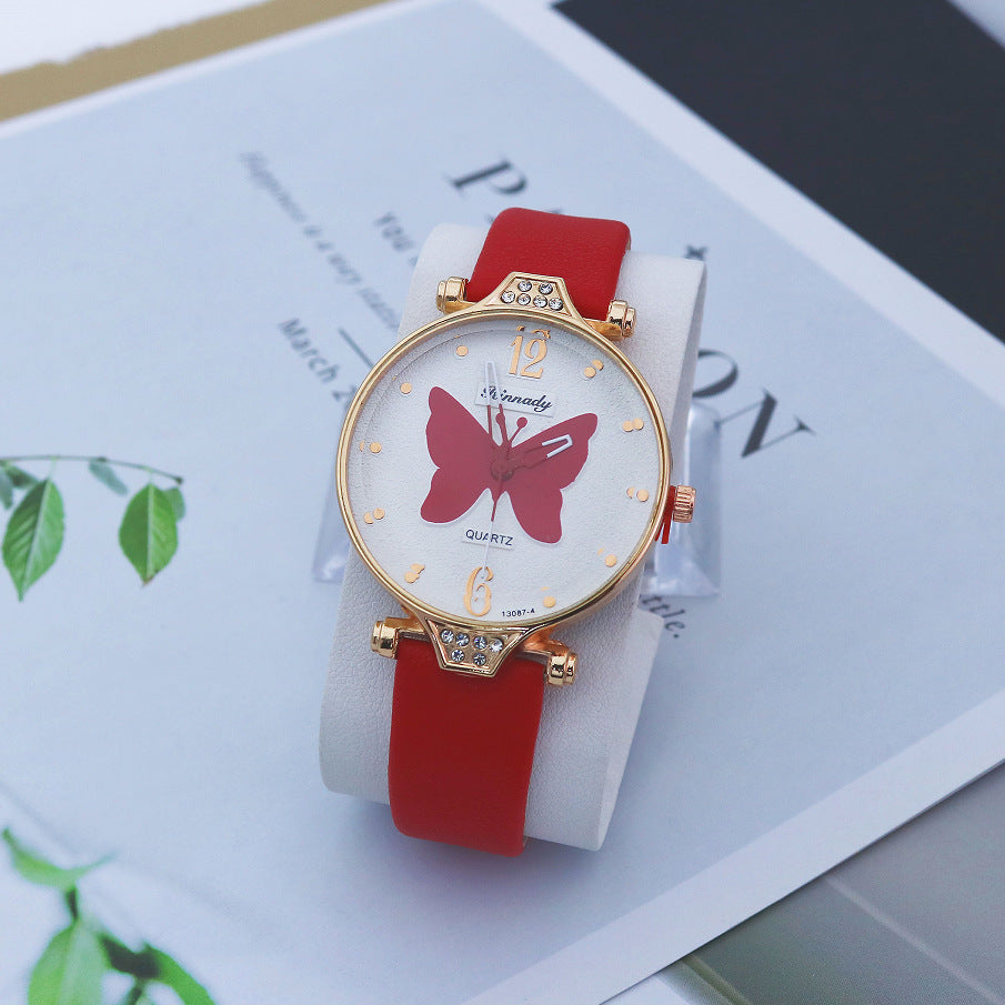 Montre Quartz femme papillon
