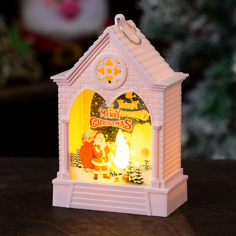 Décorations de Noël Maison de style européen Lumière de nuit LED Bureau Ornements Fenêtre Vent L