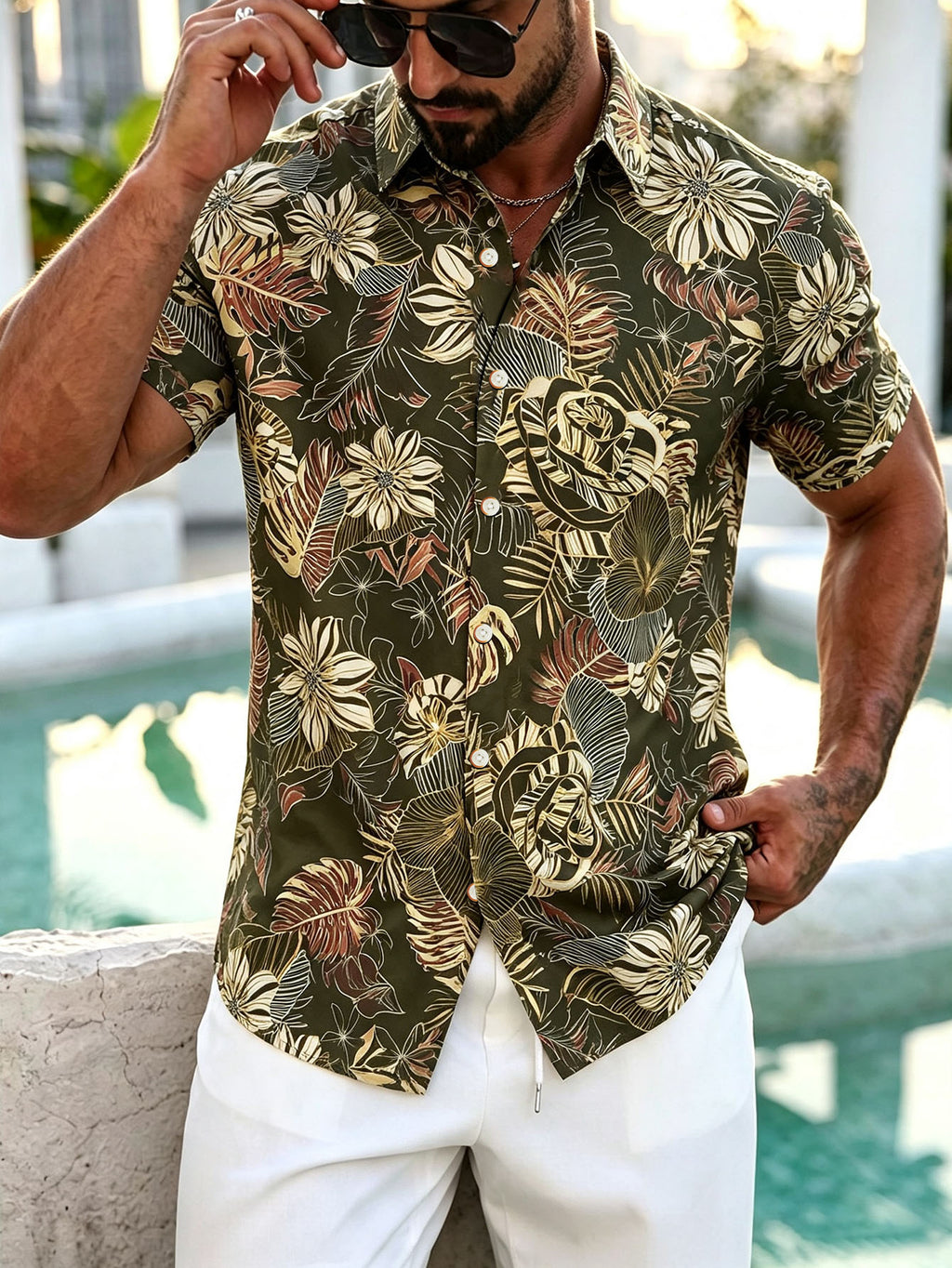 Chemise Hawaïenne Homme imprimé coloré pour les vacances