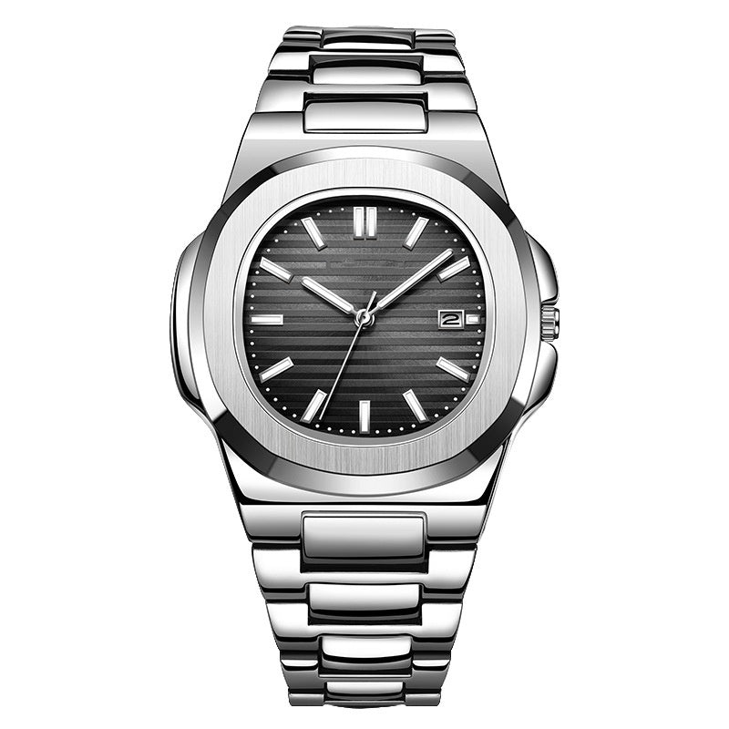 Mode Ceinture en acier Calendrier Lumineux Montres Hommes