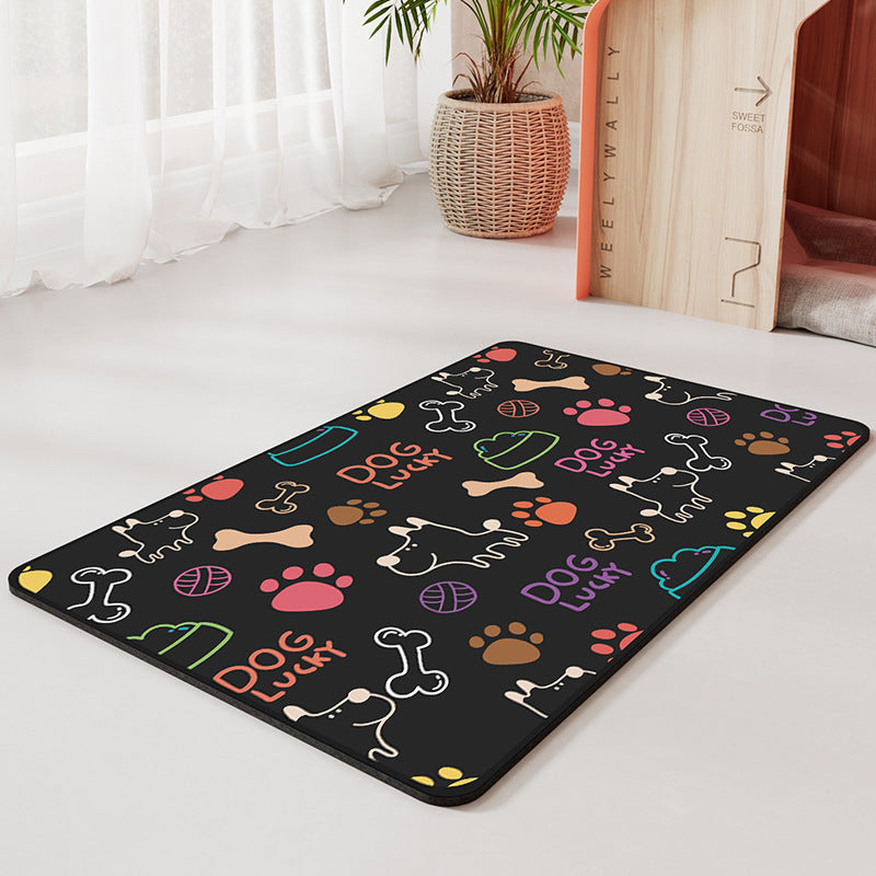 Chiens et chats Manger Mat Anti-overflow Waterproof Facile à nettoyer Animaux de compagnie Aspirant de l'eau Quick-