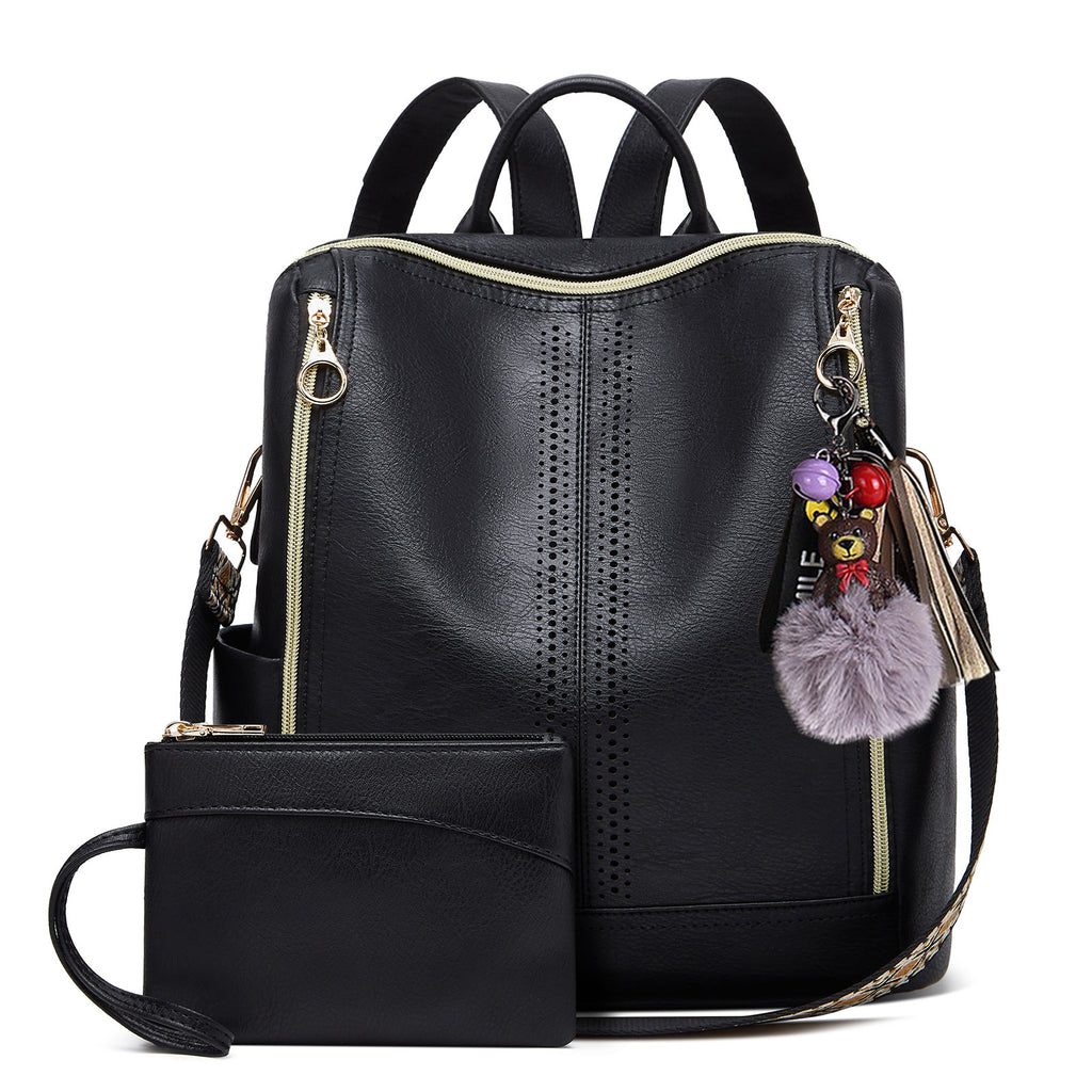 Springsummer Sac à dos pour femmes en cuir souple Casual style coréen