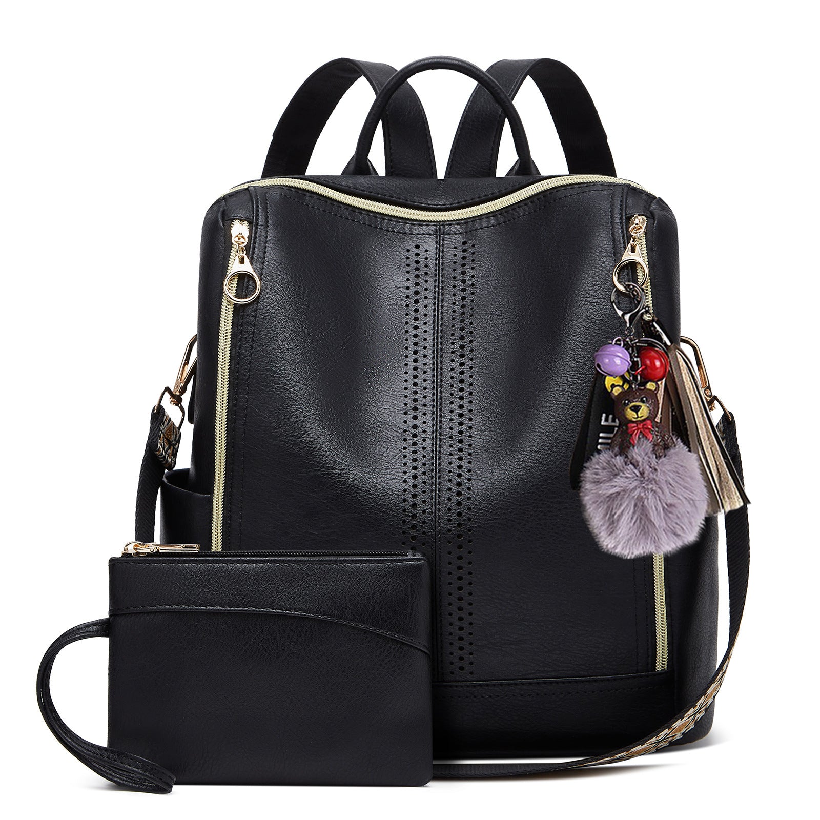 Springsummer Sac à dos pour femmes en cuir souple Casual style coréen