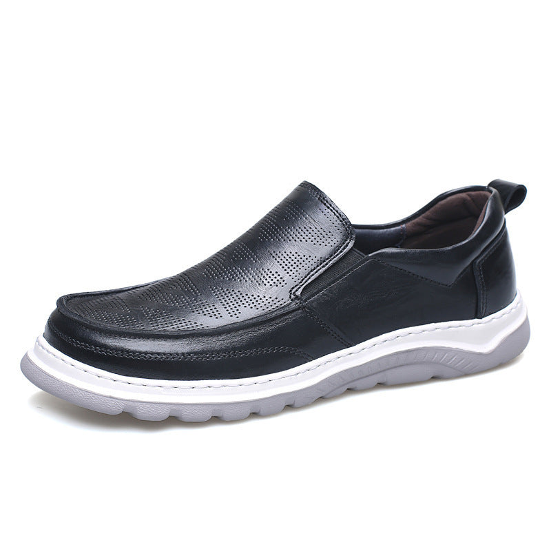 Chaussures en cuir perforé véritable pour hommes
