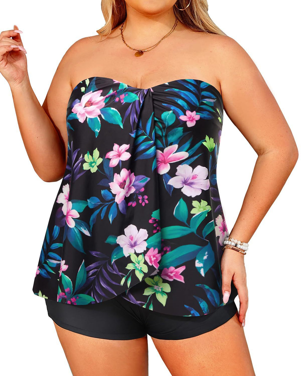 Leisure Resort Deux-pièces boxer de maillot de bain Slips Backless Halter Style