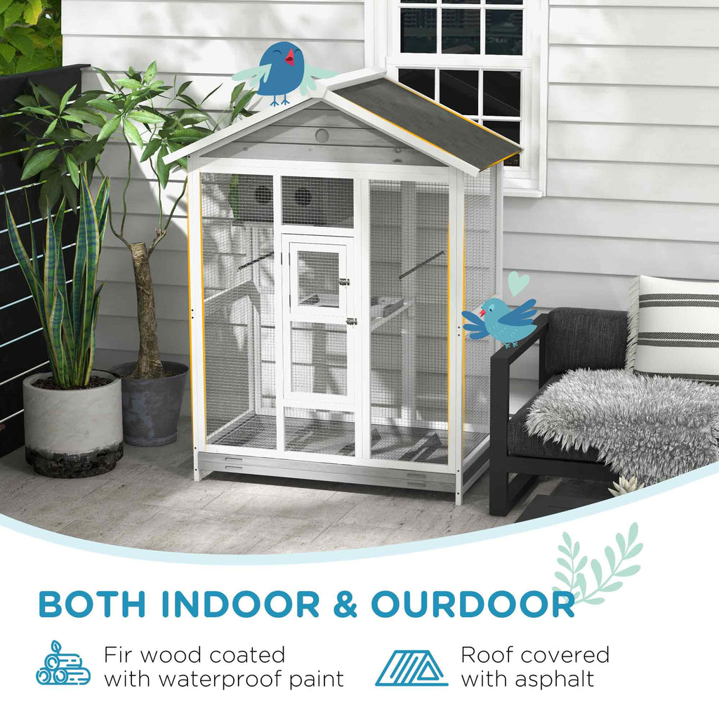 64,5" Cage d'oiseaux en bois Aviaire