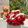 Thickened Rabbit-fleece Canapé lancer avec un motif de Bouquet Rose