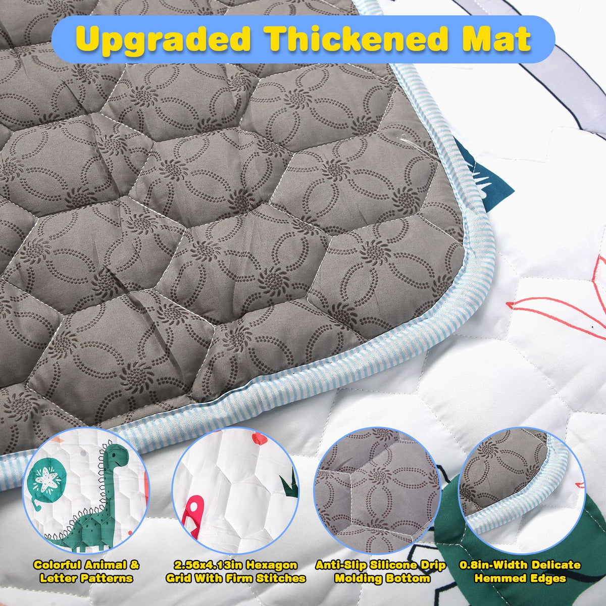 1Pc 71x59IN ou 50X50IN Baby Play Mat Non-Slip Baby Crawling Mat Foldable Playpen Mat Machi