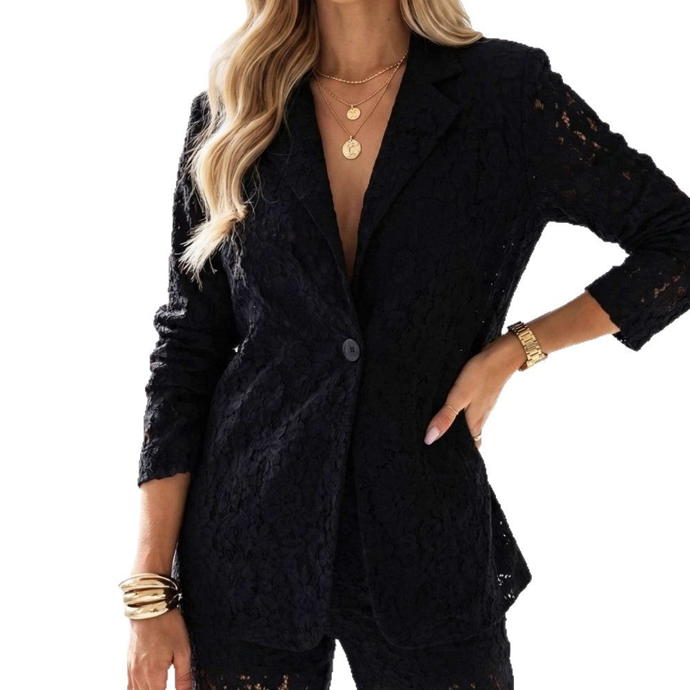 Blouse de dentelle de style occidental élégant pour femmes