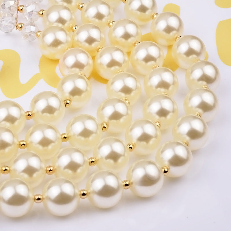 Collier Europe perle cristal Collier Long Boucles d'oreilles femme mariée bijoux ensemble accessoires