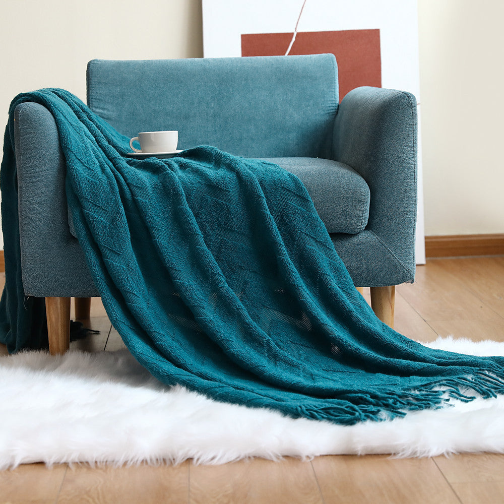 Canapé Couverture Herringbone tricoté bureau climatisation Nap couverture