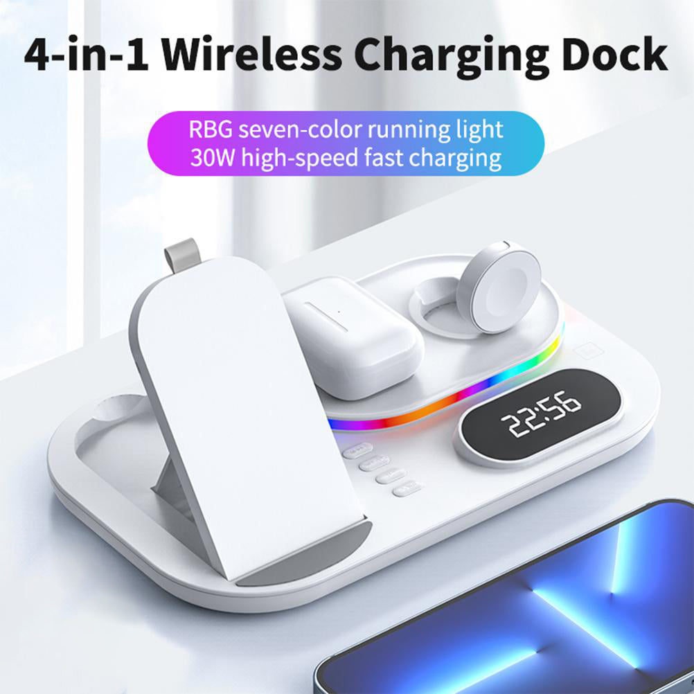 Station de recharge sans fil 4 In1 Station de recharge rapide Support chargeur sans fil compatible Fo