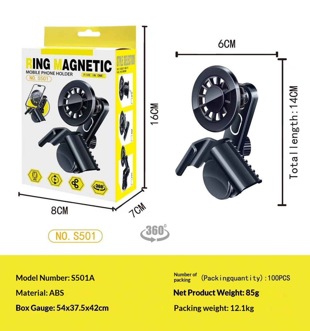 Support magnétique de téléphone de voiture