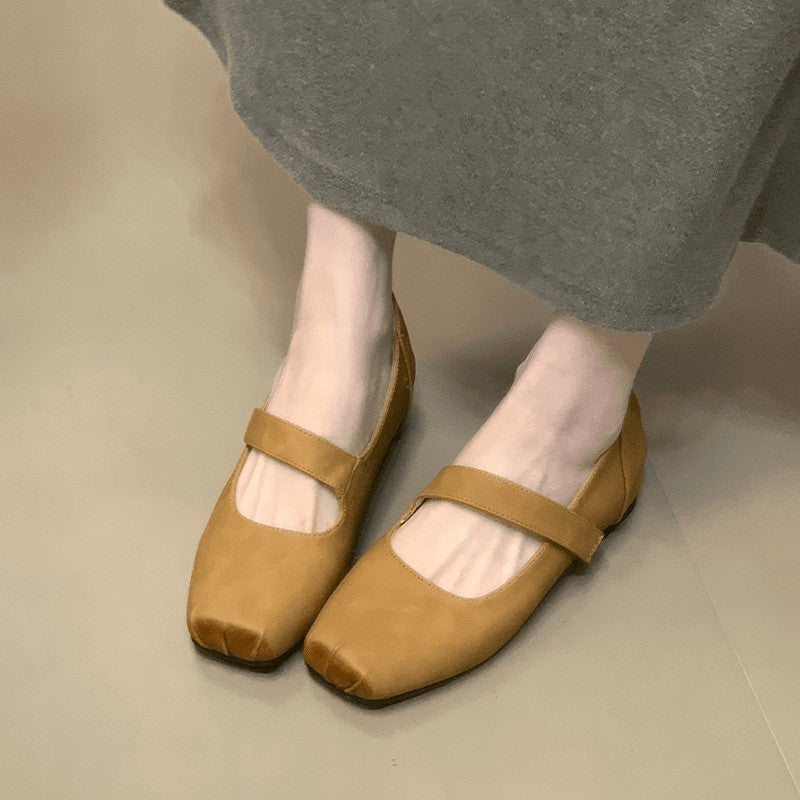 Women's Split Toe Square Toe Mary Jane Flats